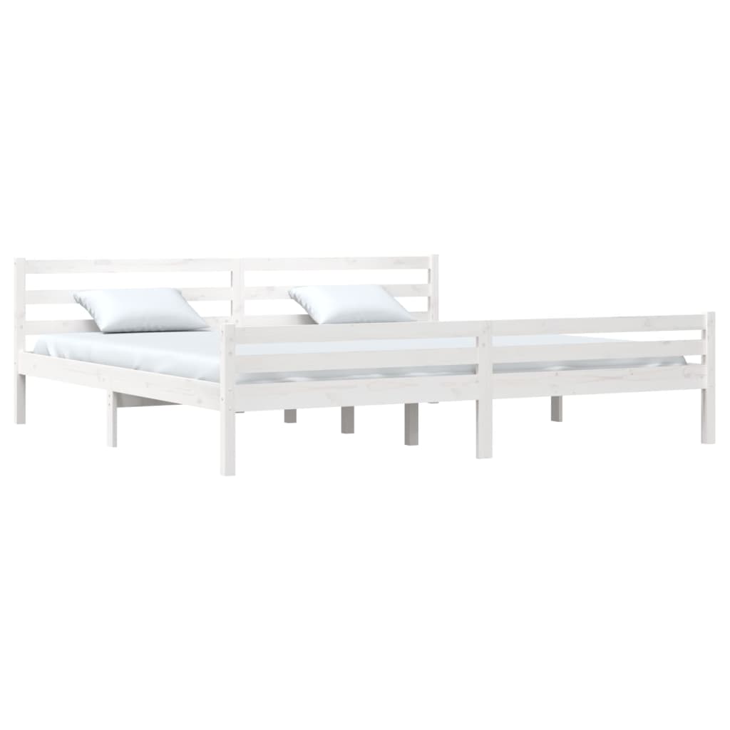 Solid Wood Bed White 180x200 cm