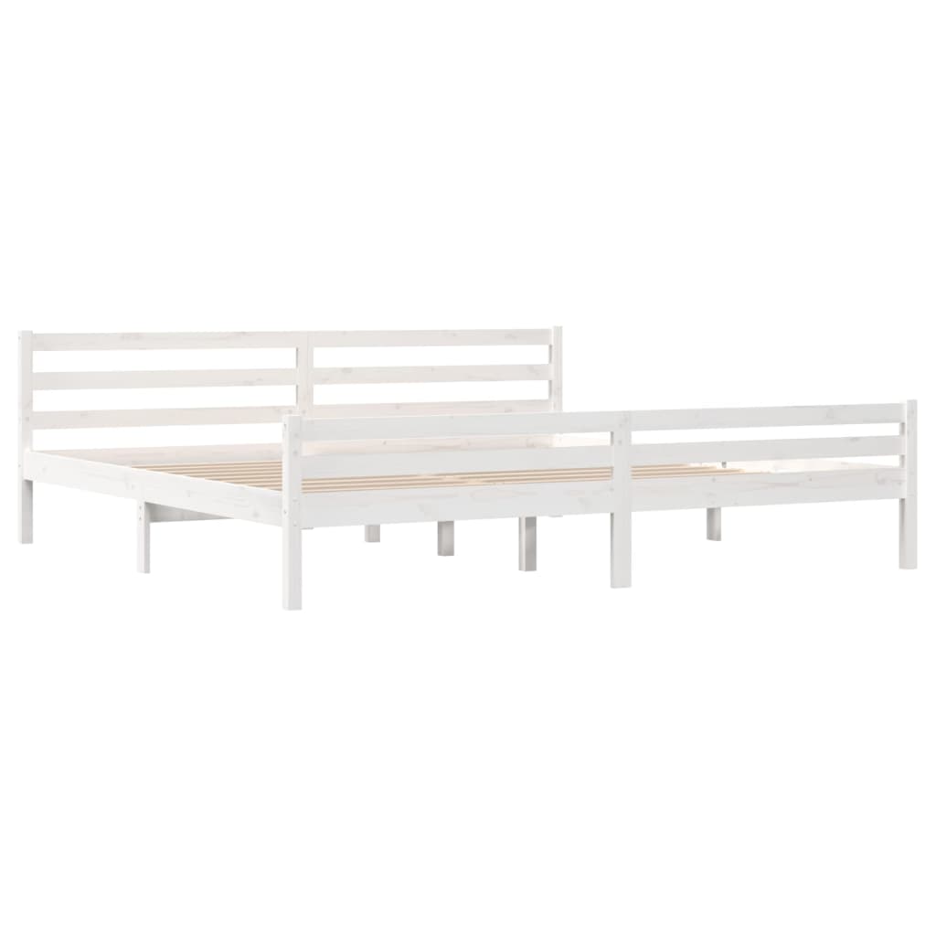 Solid Wood Bed White 180x200 cm