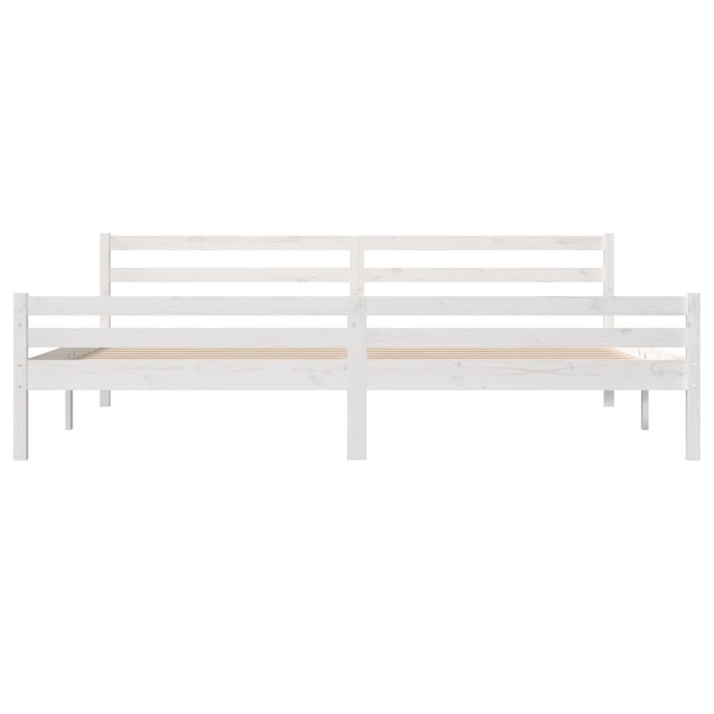 Solid Wood Bed White 180x200 cm