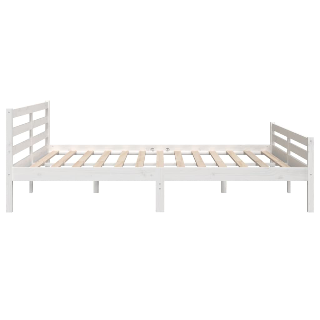 Solid Wood Bed White 180x200 cm