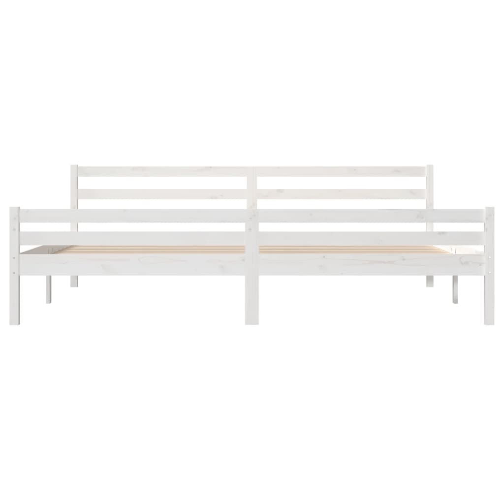 Solid Wood Bed White 200x200 cm