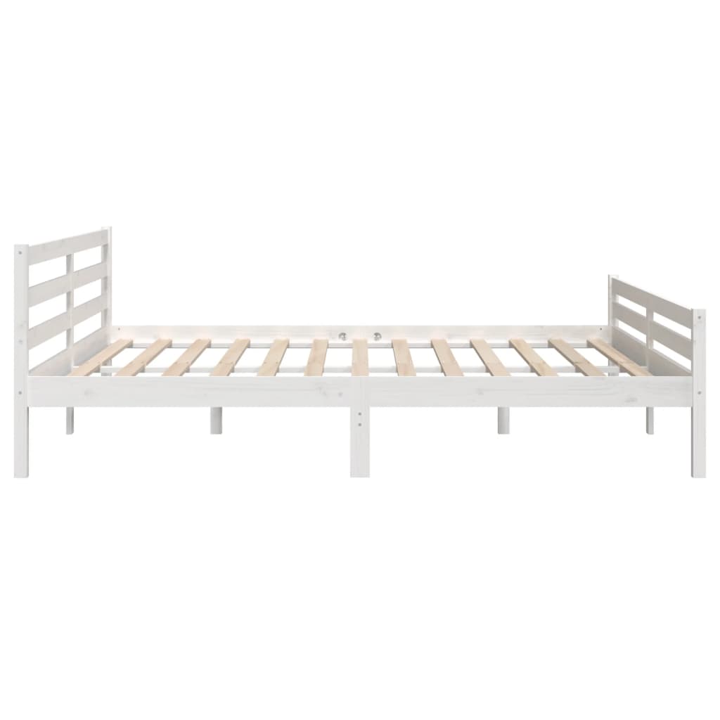 Solid Wood Bed White 200x200 cm