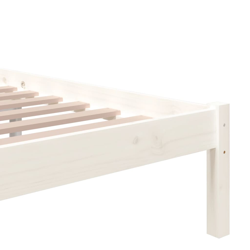 Solid Wood Bed White 90x200 cm