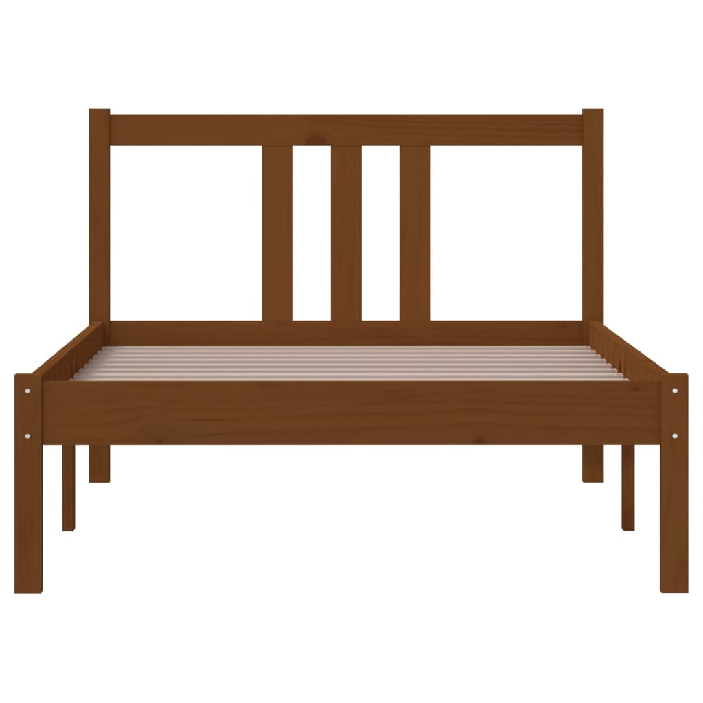 solid wood bed honey brown 90x200 cm