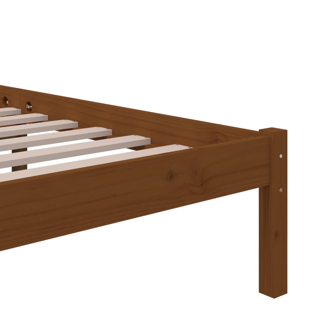 solid wood bed honey brown 90x200 cm