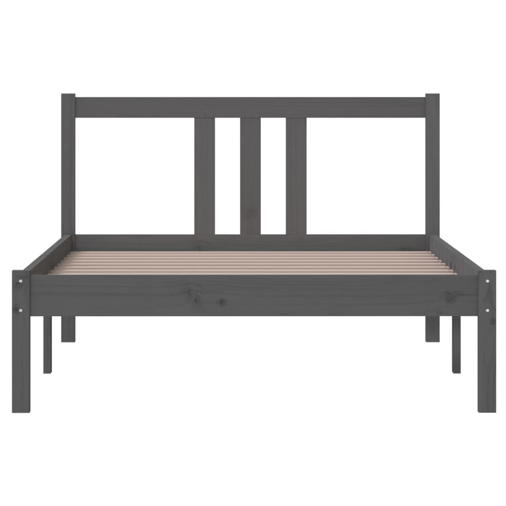 Solid wood bed gray 100x200 cm