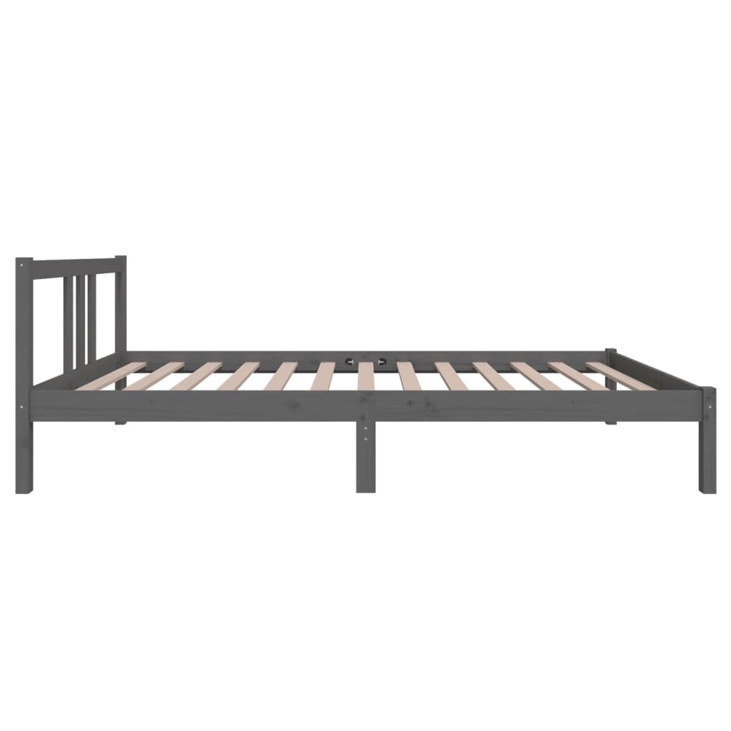 Solid wood bed gray 100x200 cm