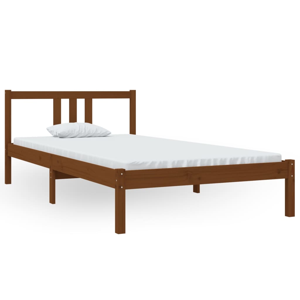 solid wood bed honey brown 100x200 cm