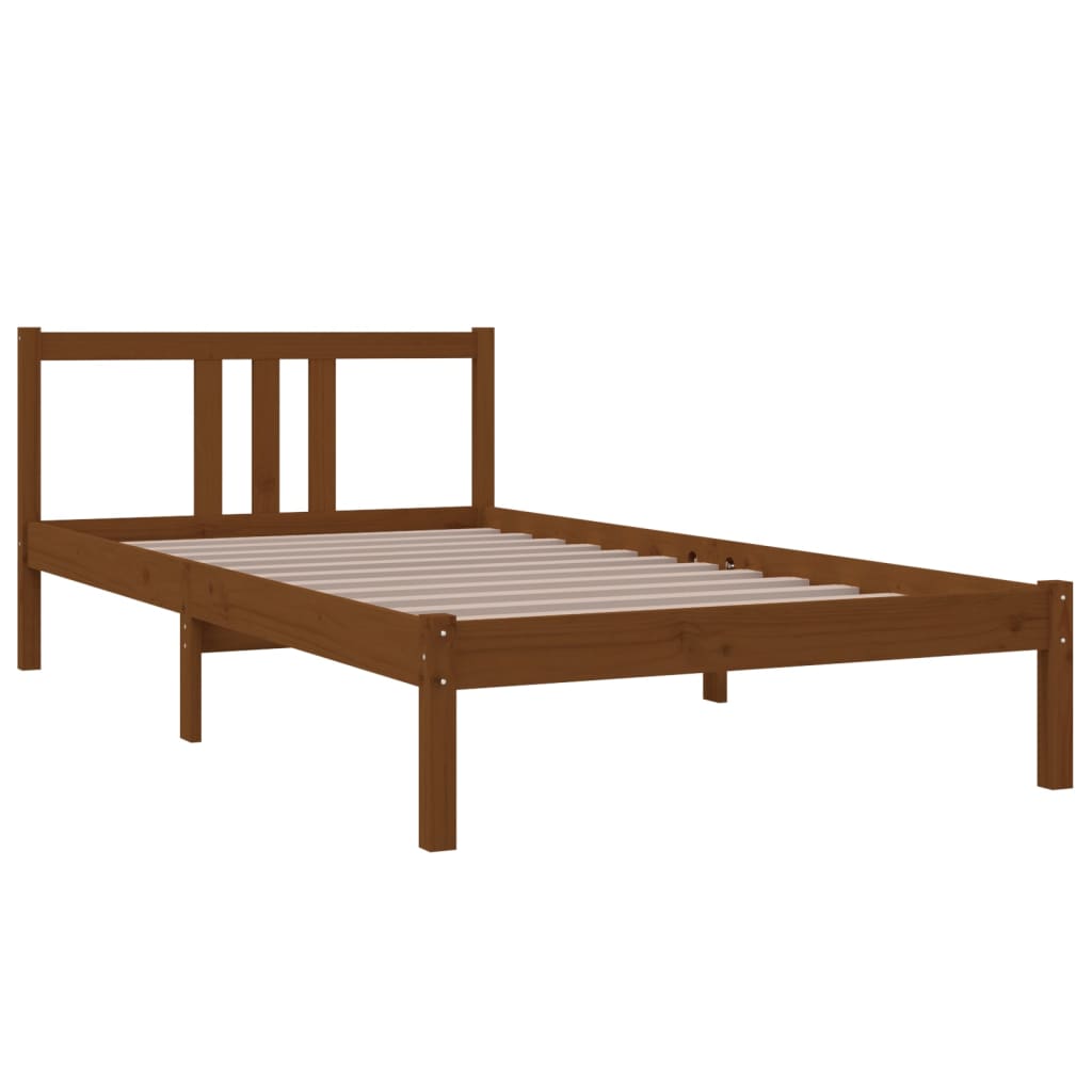 solid wood bed honey brown 100x200 cm