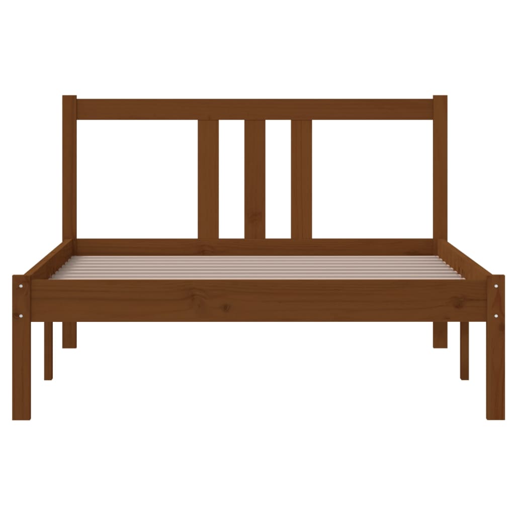 solid wood bed honey brown 100x200 cm