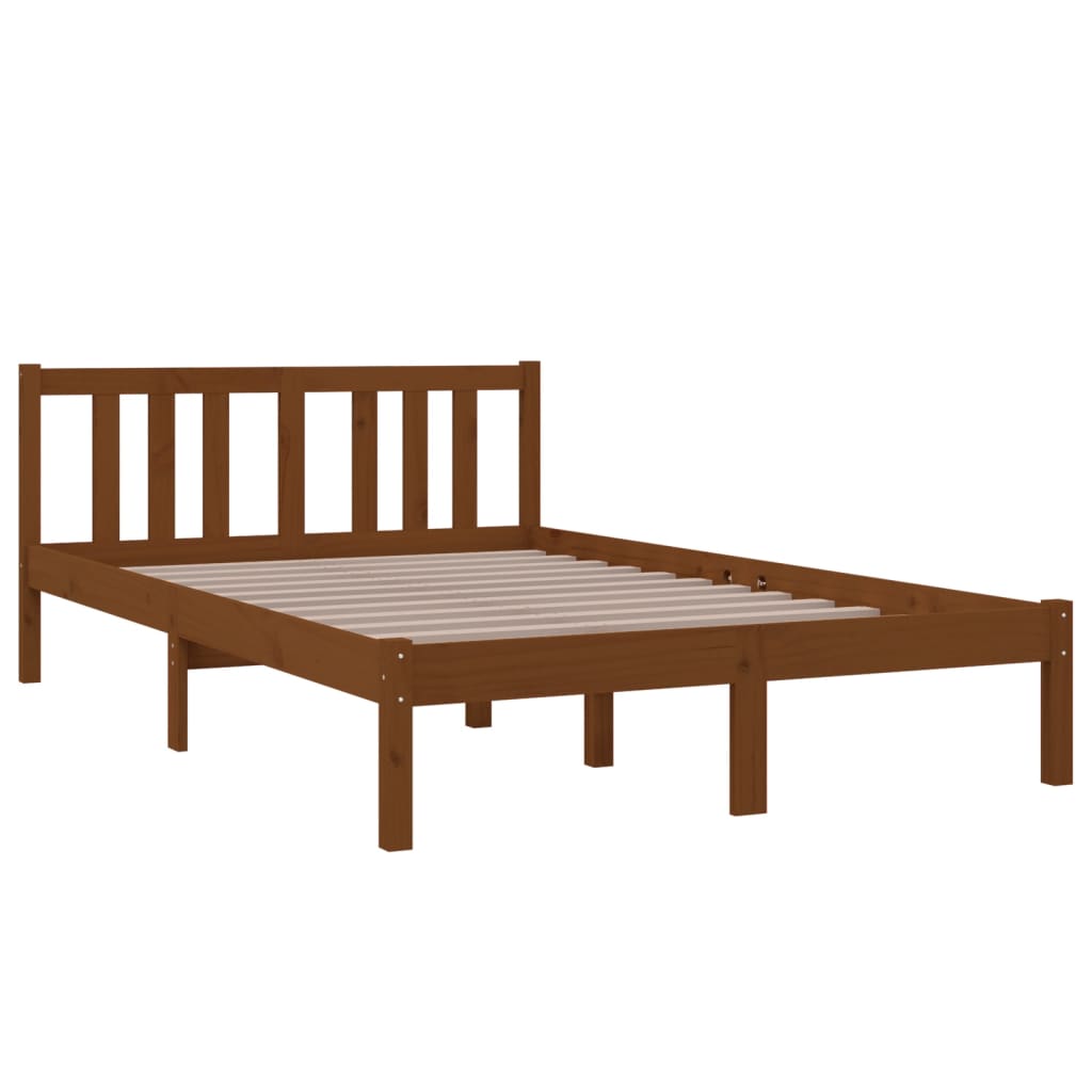 solid wood bed honey brown 120x200 cm