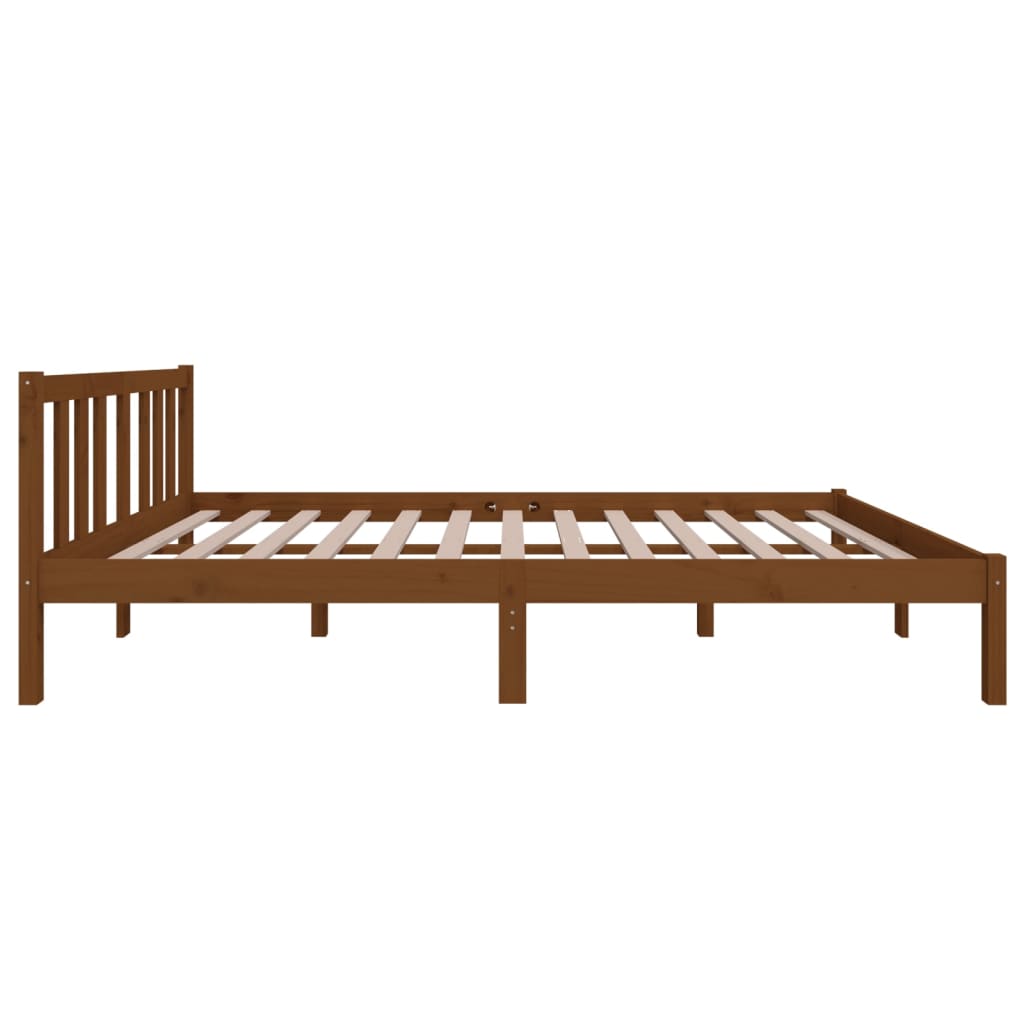 solid wood bed honey brown 120x200 cm