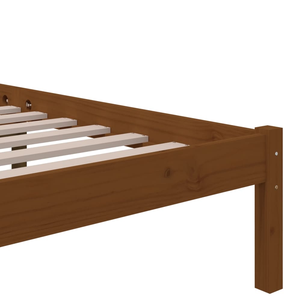 solid wood bed honey brown 120x200 cm