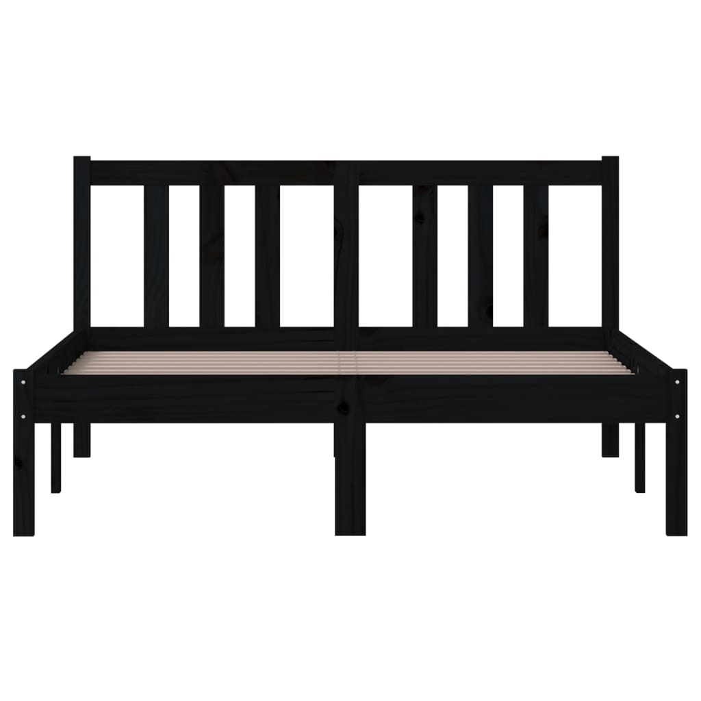 Solid wood bed black 120x200 cm