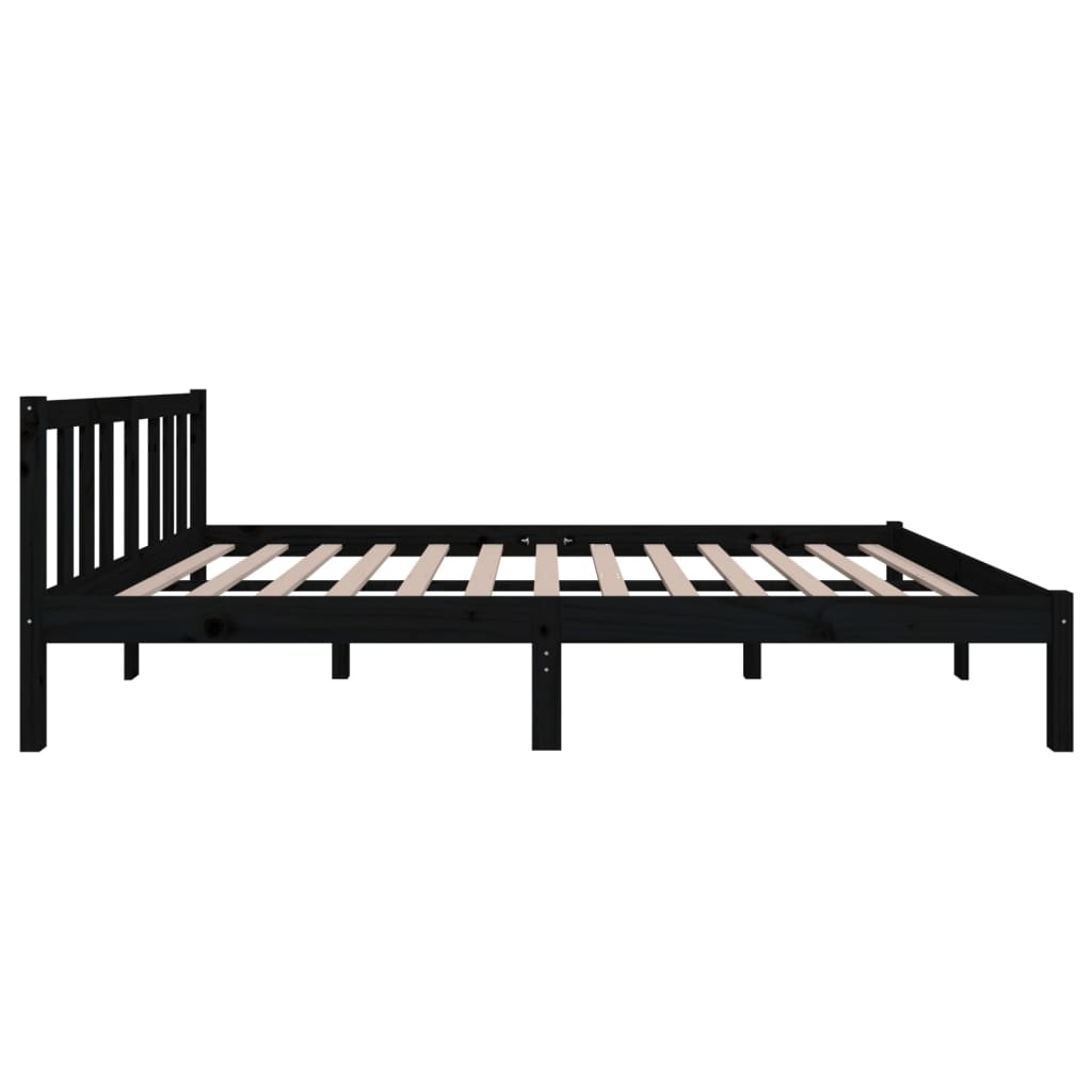 Solid wood bed black 120x200 cm