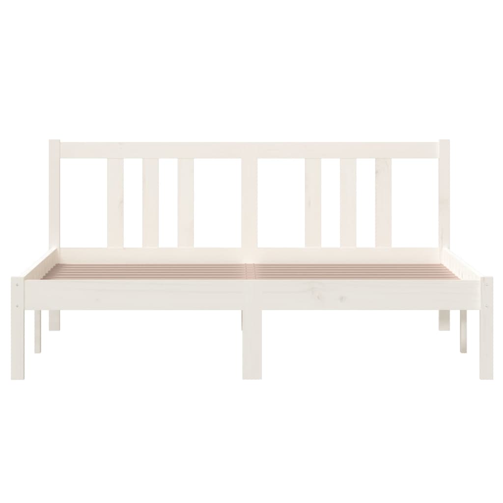 Solid Wood Bed White 140x200 cm