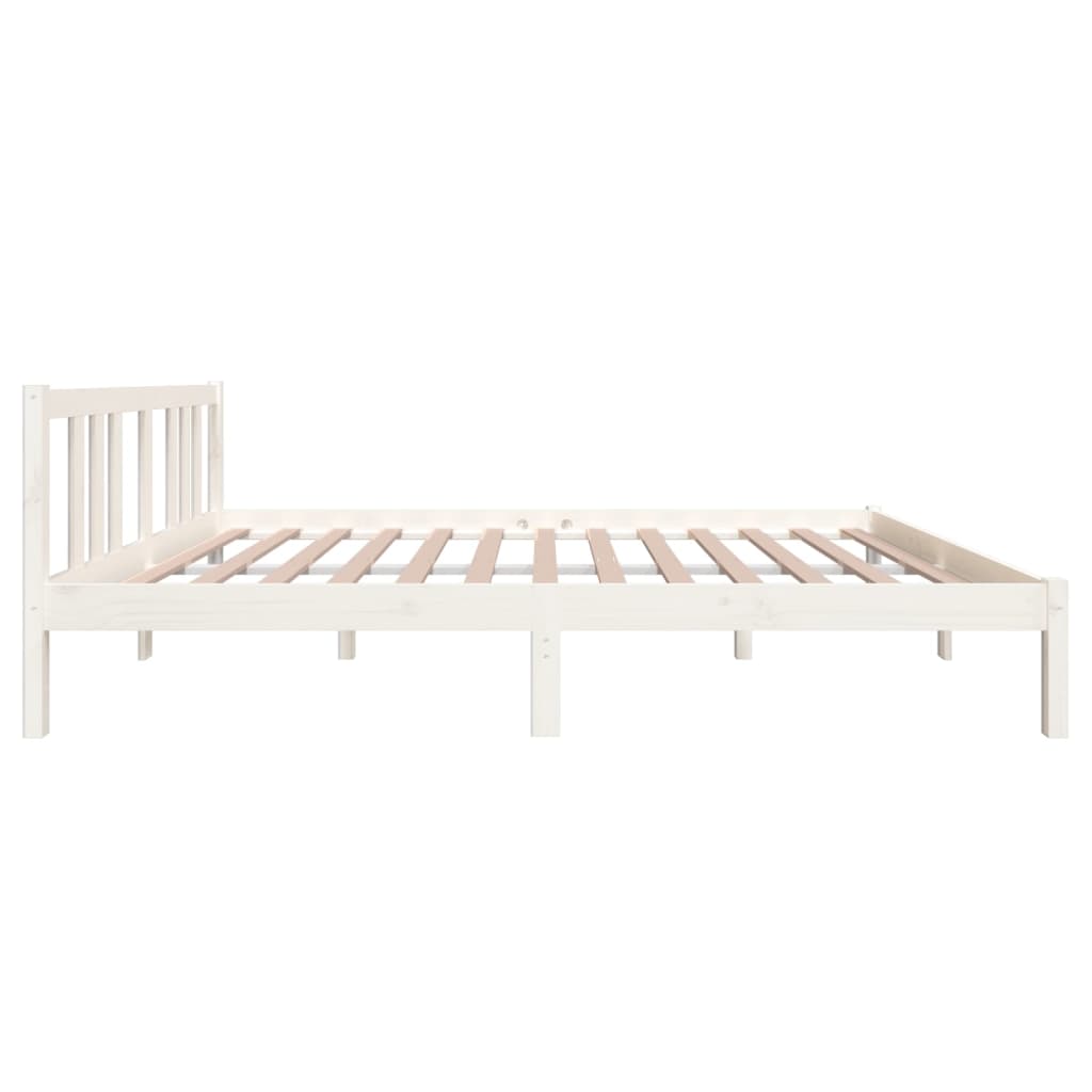 Solid Wood Bed White 140x200 cm