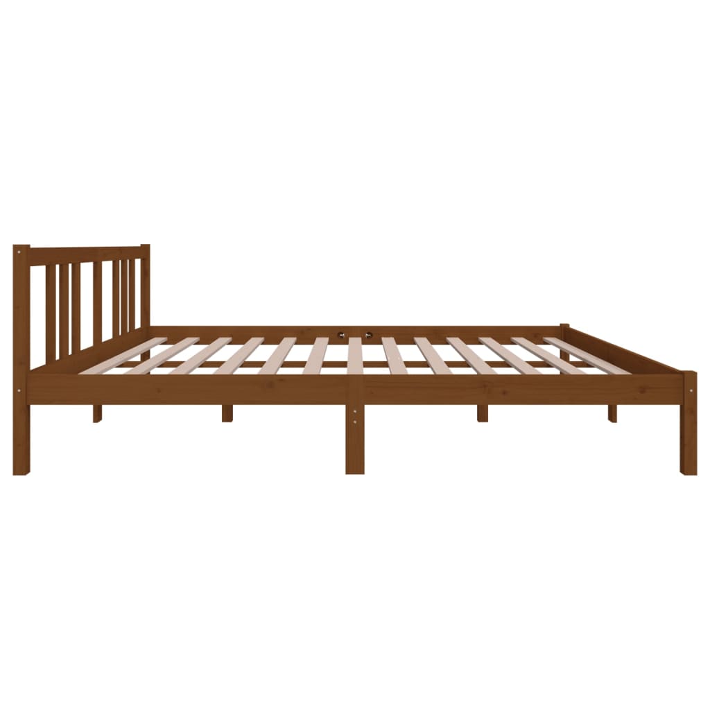 solid wood bed honey brown 150x200 cm