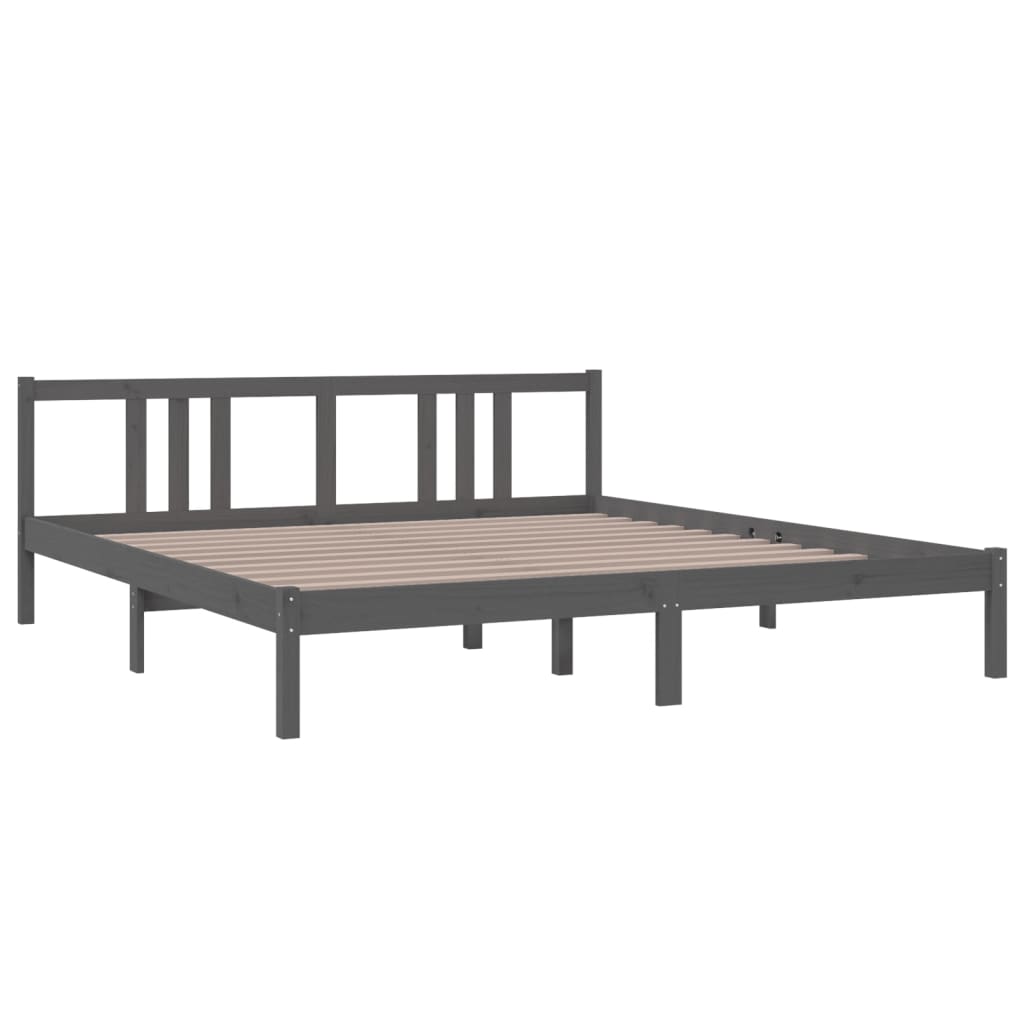 Solid wood bed gray 180x200 cm