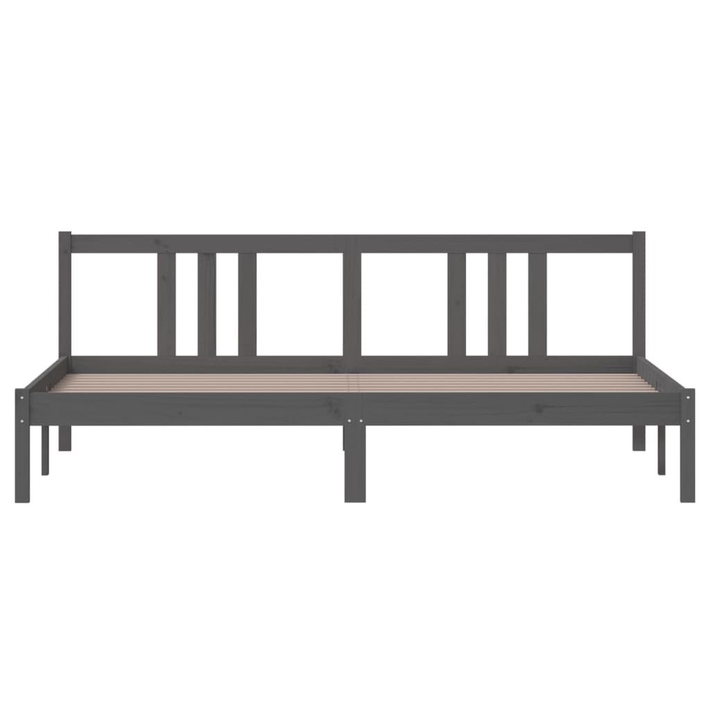 Solid wood bed gray 180x200 cm