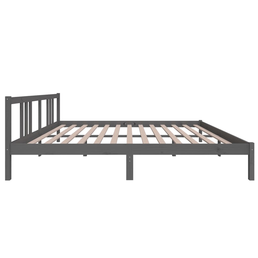 Solid wood bed gray 180x200 cm