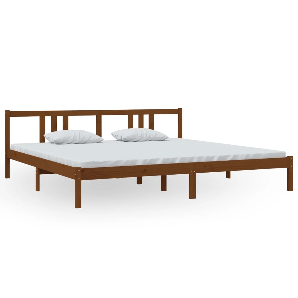 solid wood bed honey brown 200x200 cm