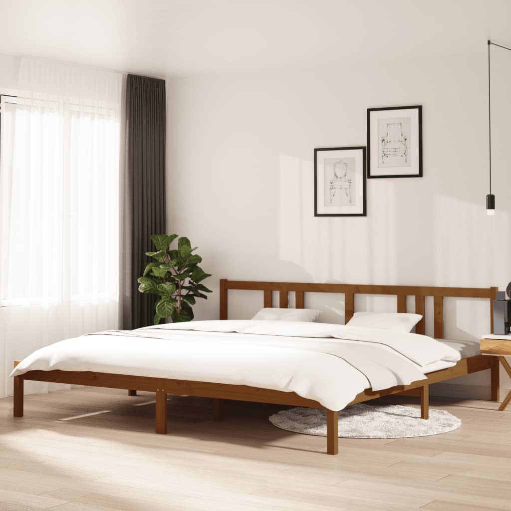 solid wood bed honey brown 200x200 cm