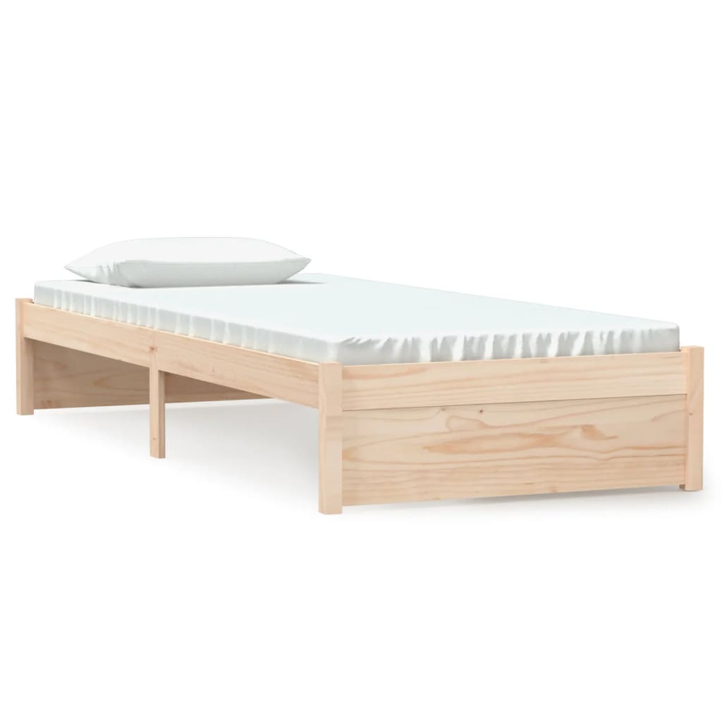 solid wood bed without mattress 75x190 cm