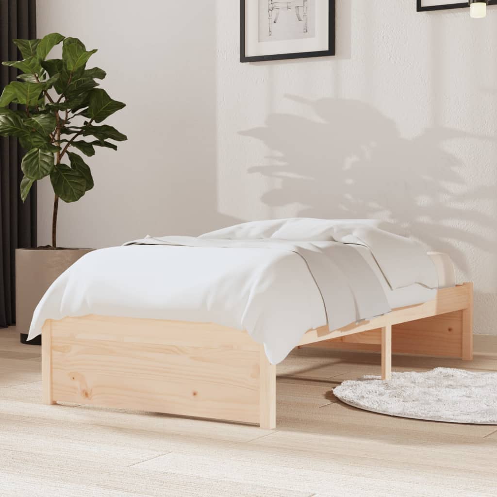 solid wood bed without mattress 75x190 cm