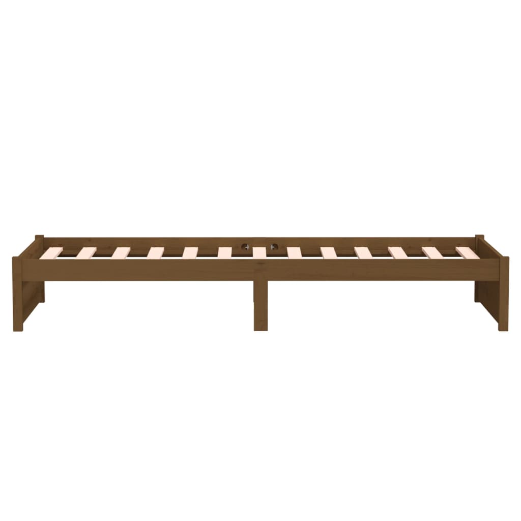 Solid wood bed without mattress honey brown 75x190 cm