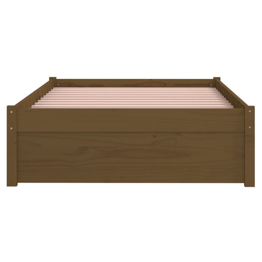 solid wood bed honey brown 90x190 cm