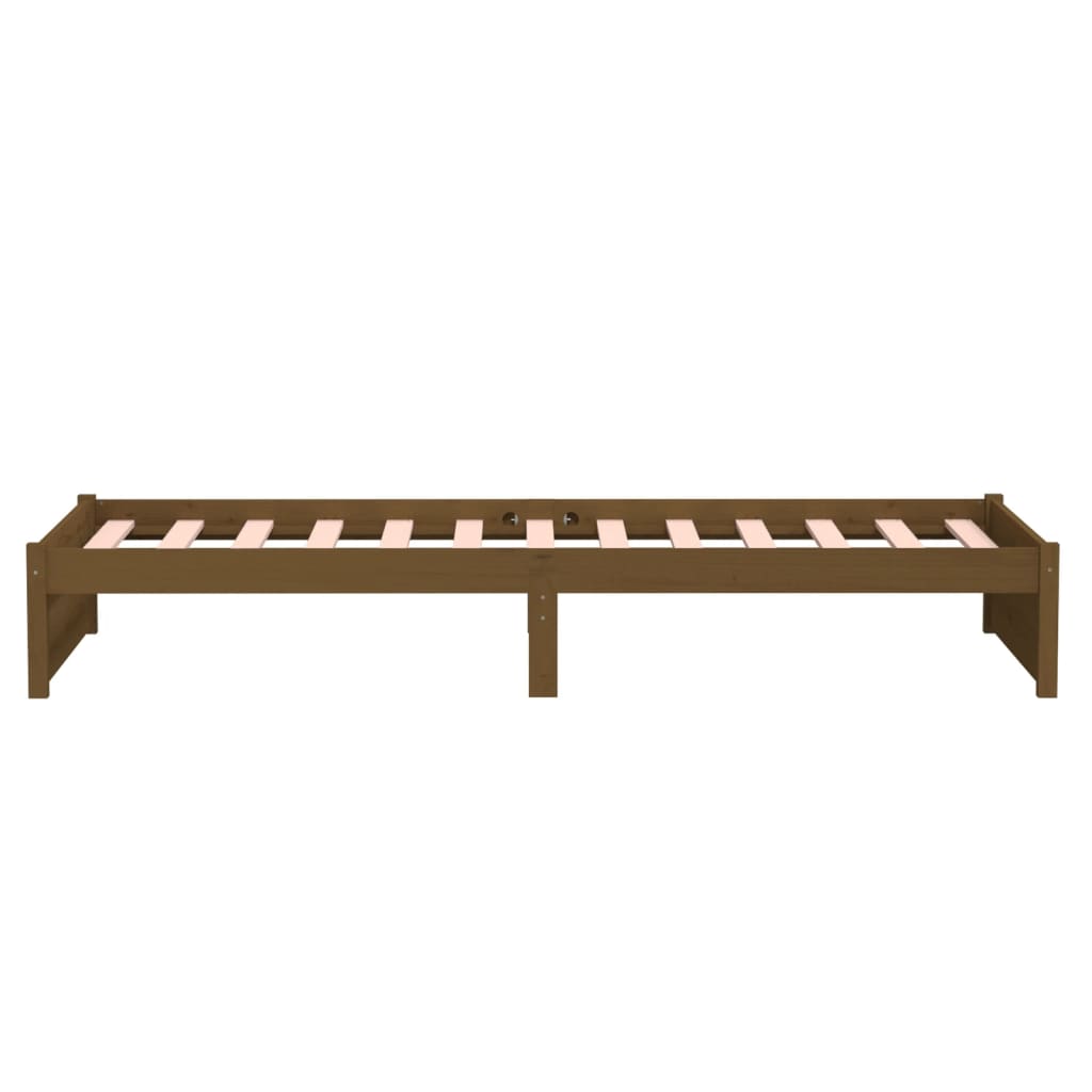 solid wood bed honey brown 90x190 cm