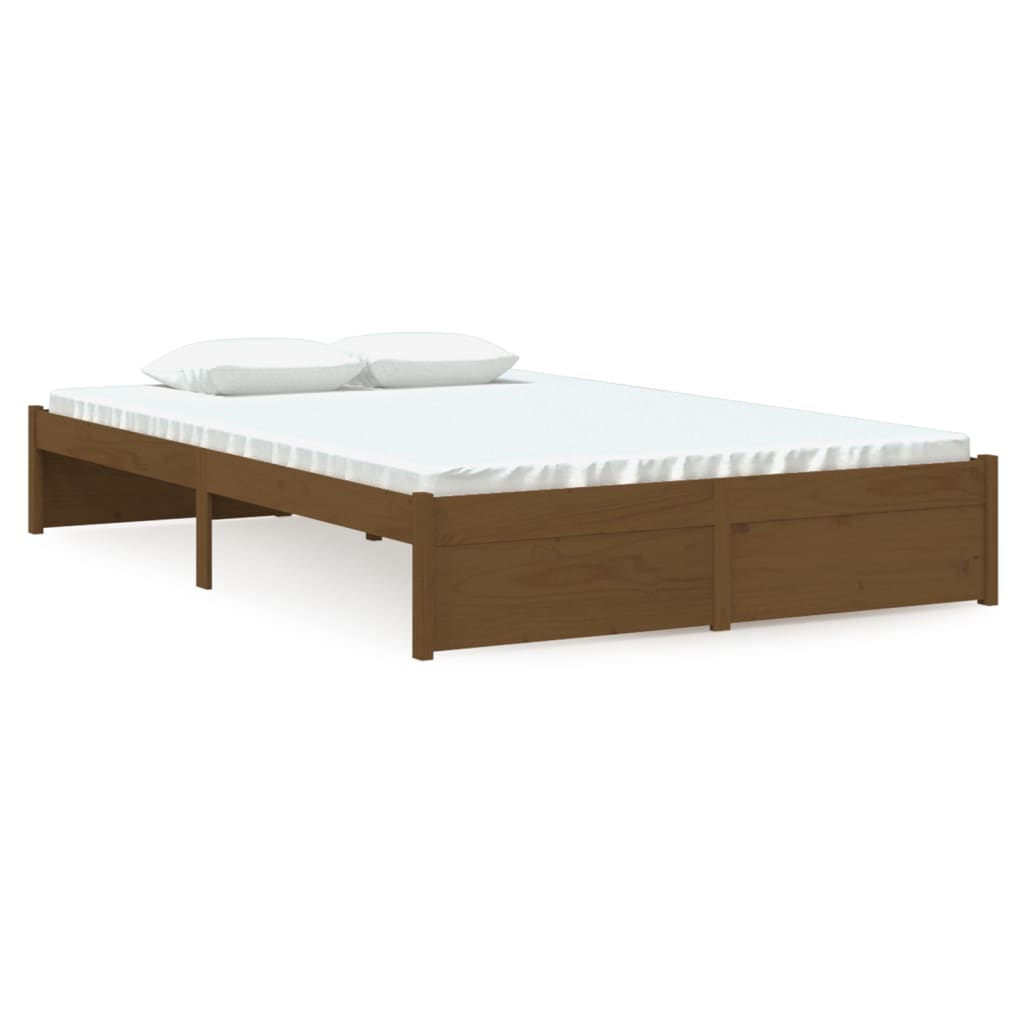 solid wood bed honey brown 120x190 cm