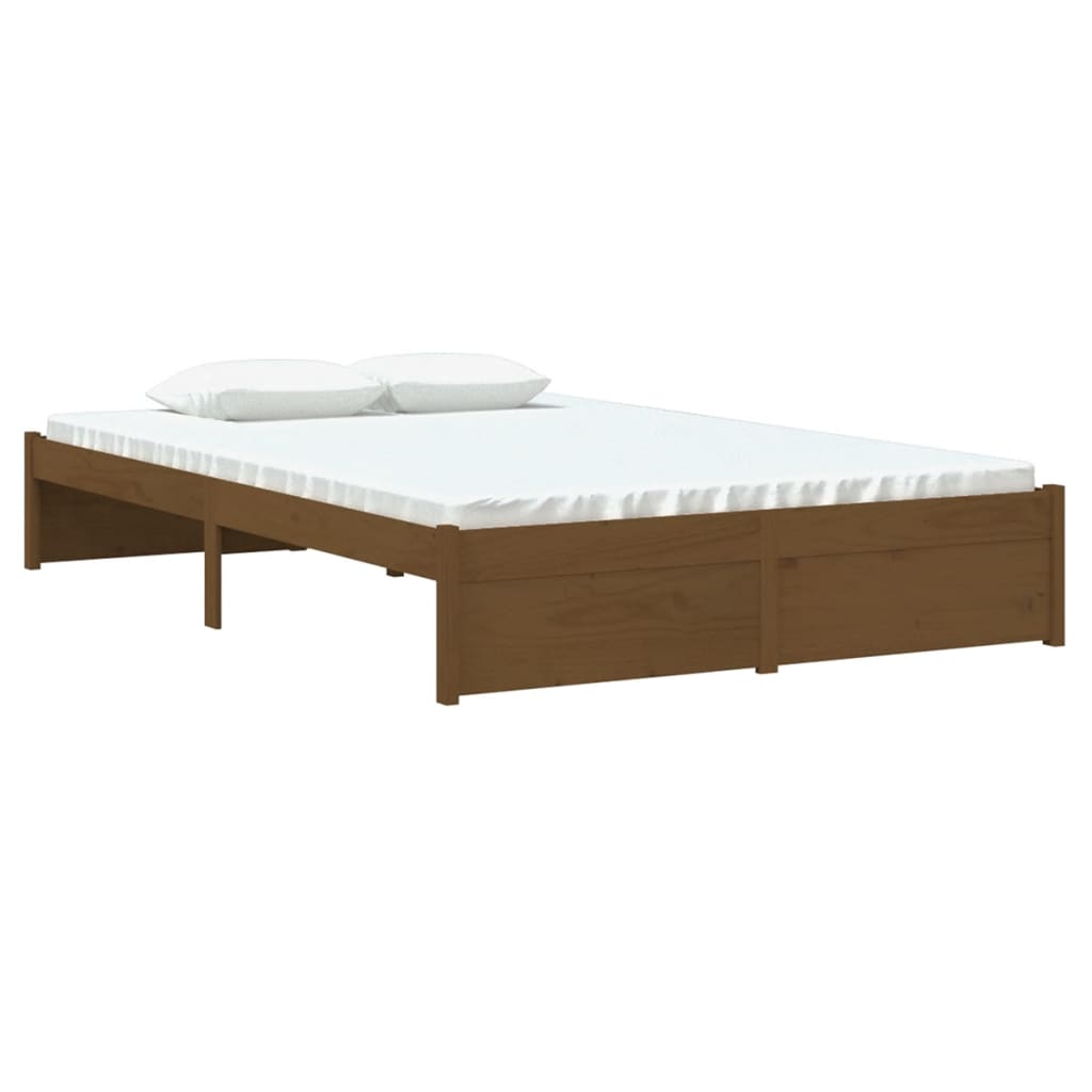 solid wood bed honey brown 120x190 cm