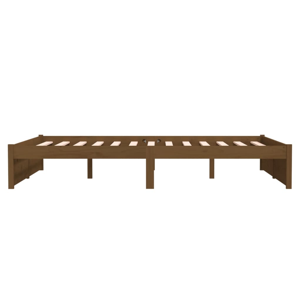 Solid wood bed honey brown 135x190 cm