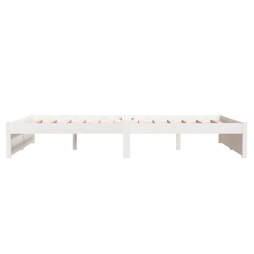 Solid Wood Bed White 140x190 cm