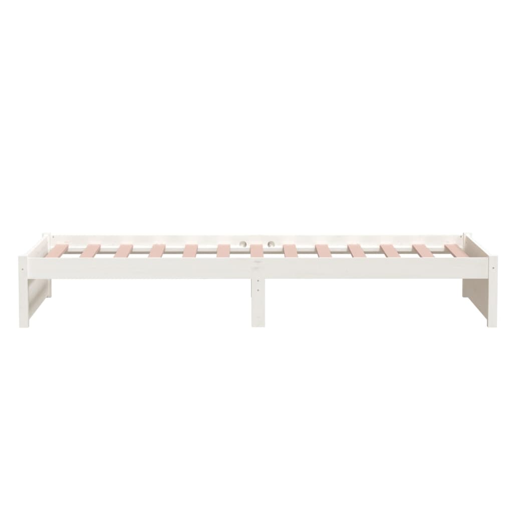 Solid Wood Bed White 90x200 cm