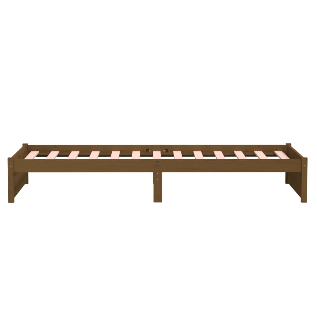 solid wood bed honey brown 90x200 cm