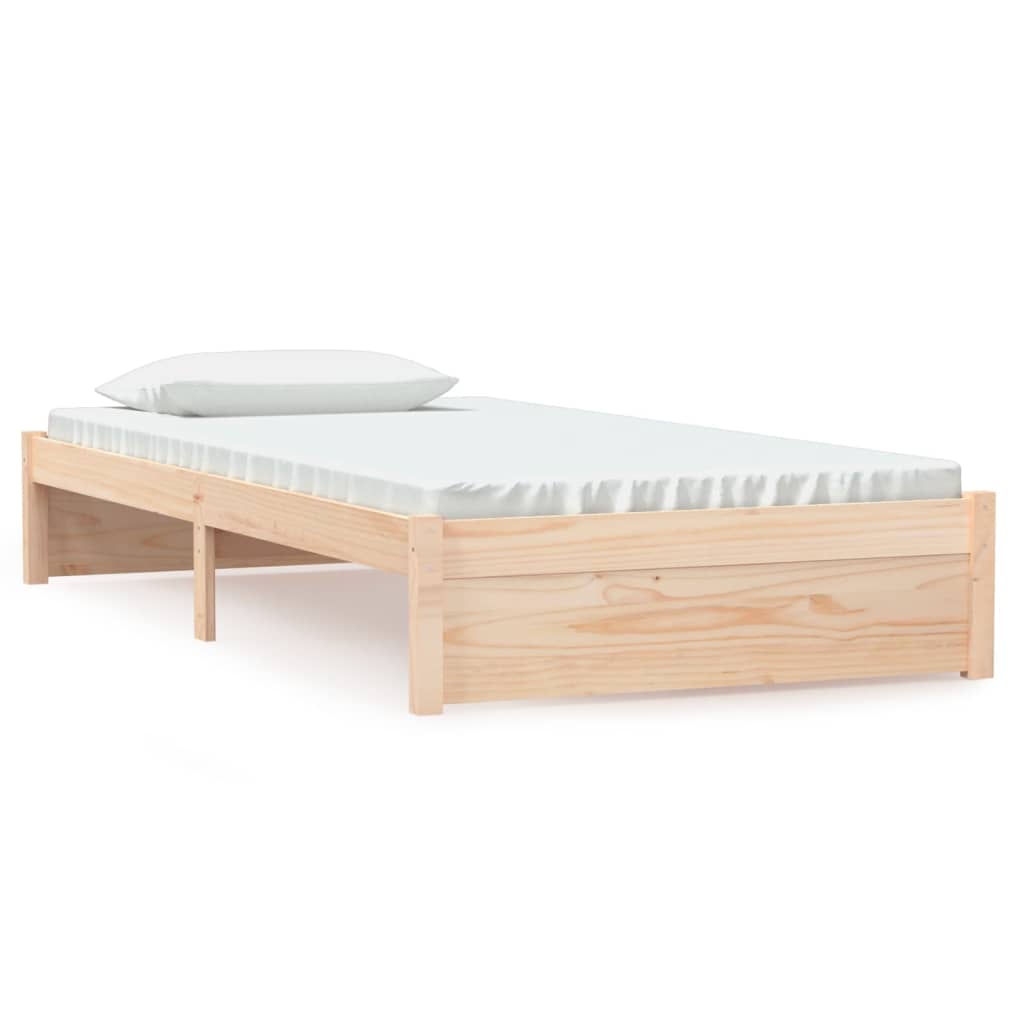 Solid Wood Bed White 100x200 cm