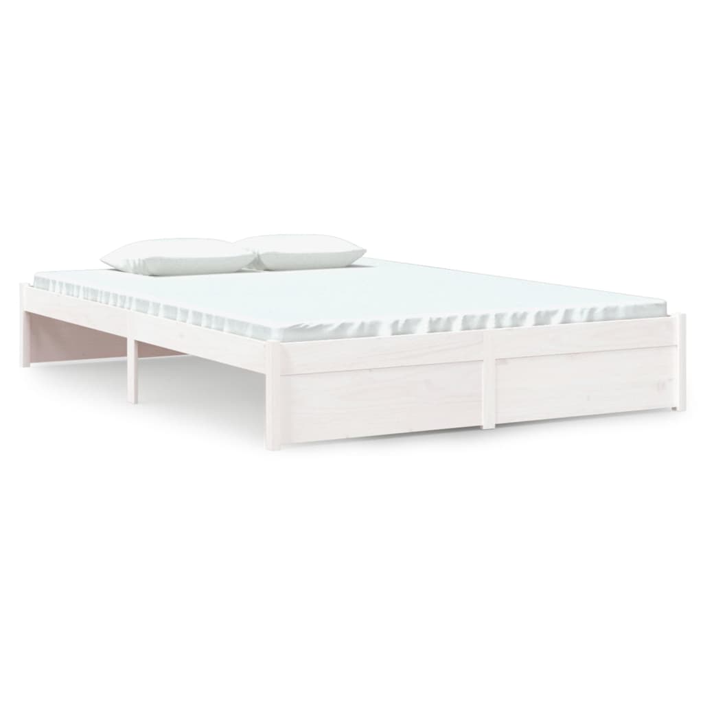 Solid Wood Bed White 140x200 cm