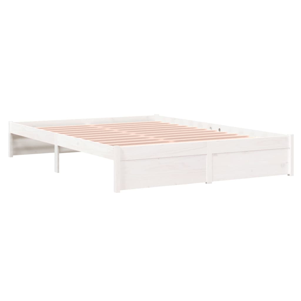 Solid Wood Bed White 140x200 cm