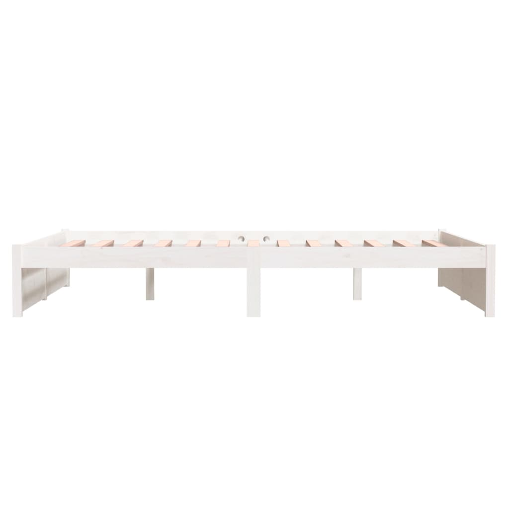 Solid Wood Bed White 140x200 cm