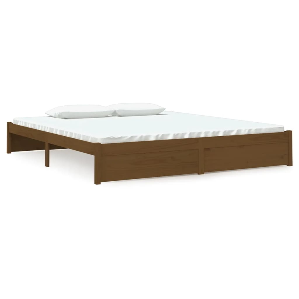 solid wood bed honey brown 180x200 cm