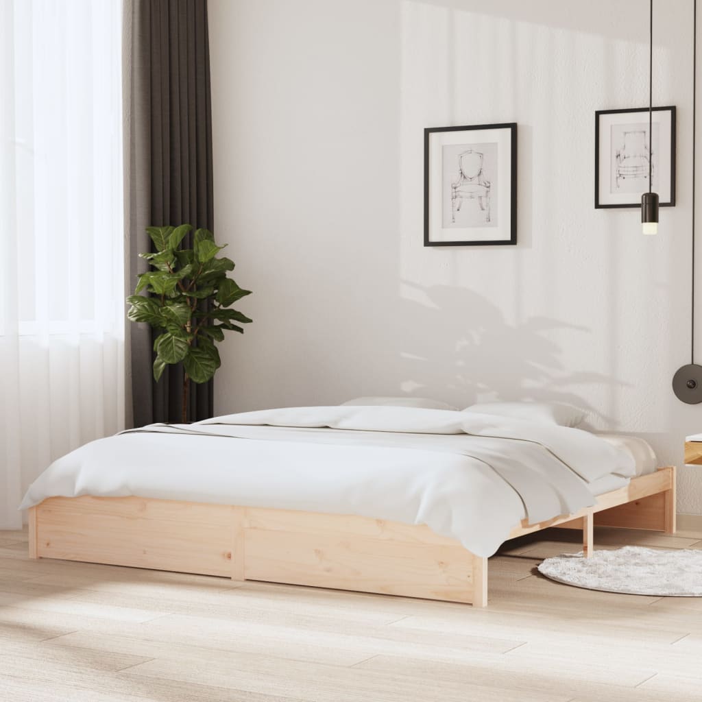 solid wood bed without mattress 200x200 cm