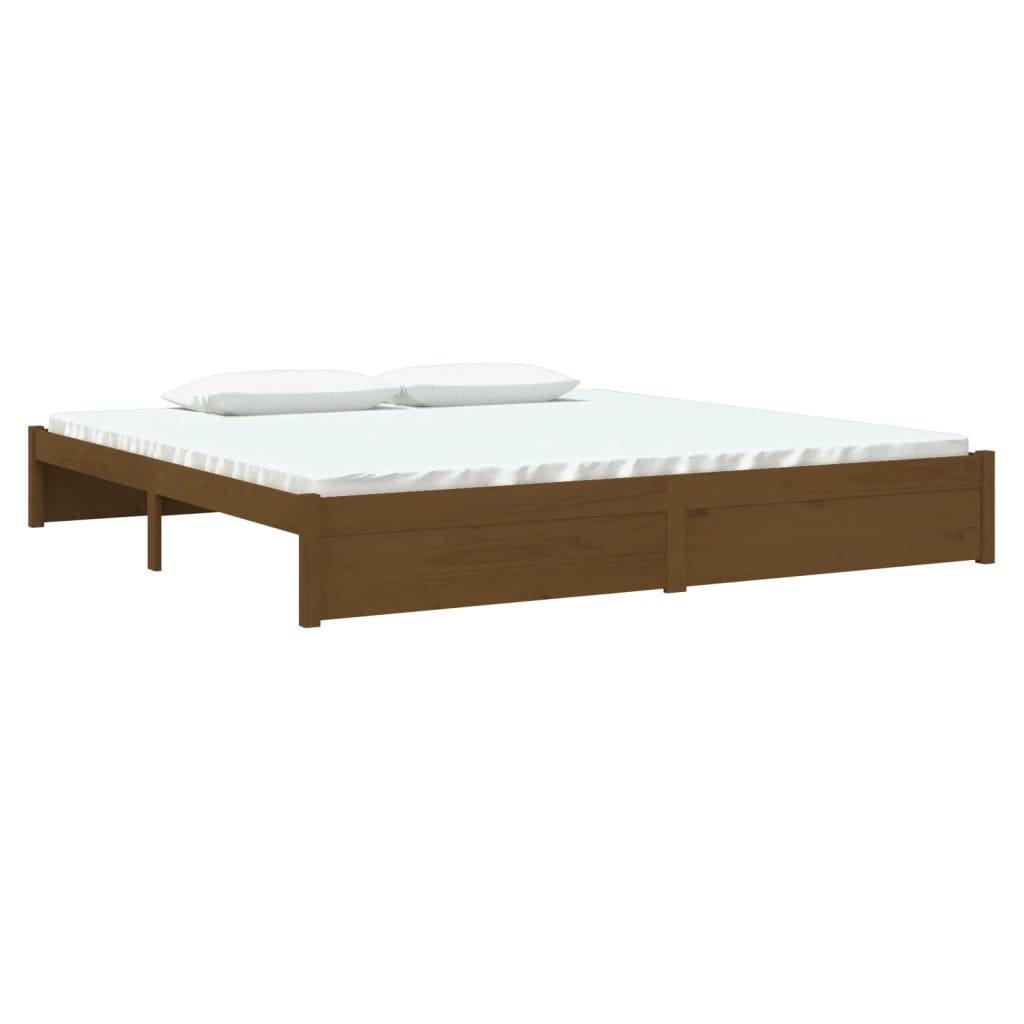 solid wood bed honey brown 200x200 cm