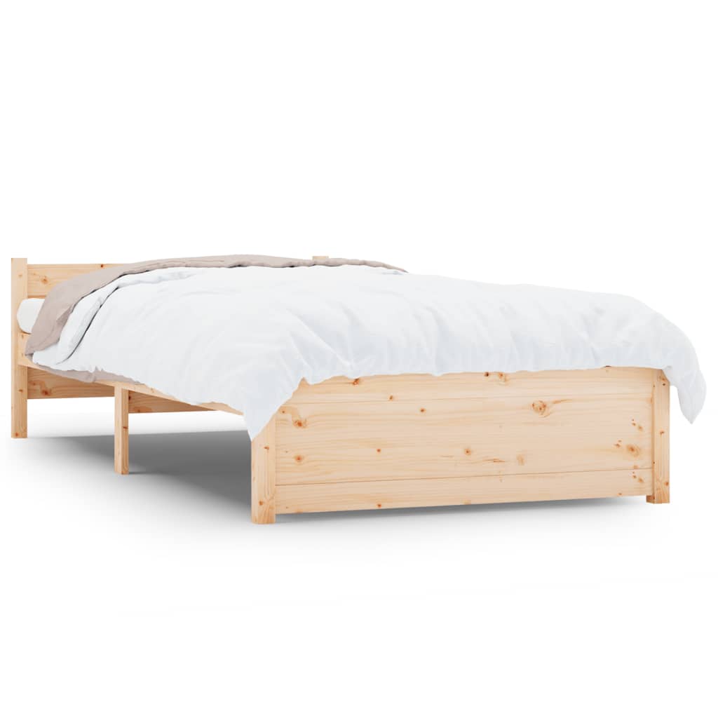 solid wood bed without mattress 75x190 cm