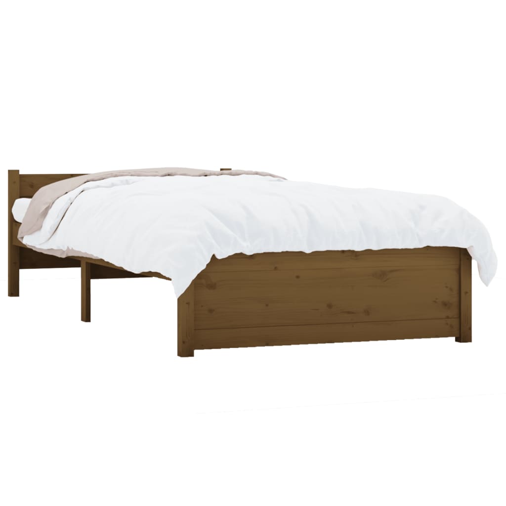 Solid wood bed without mattress honey brown 75x190 cm