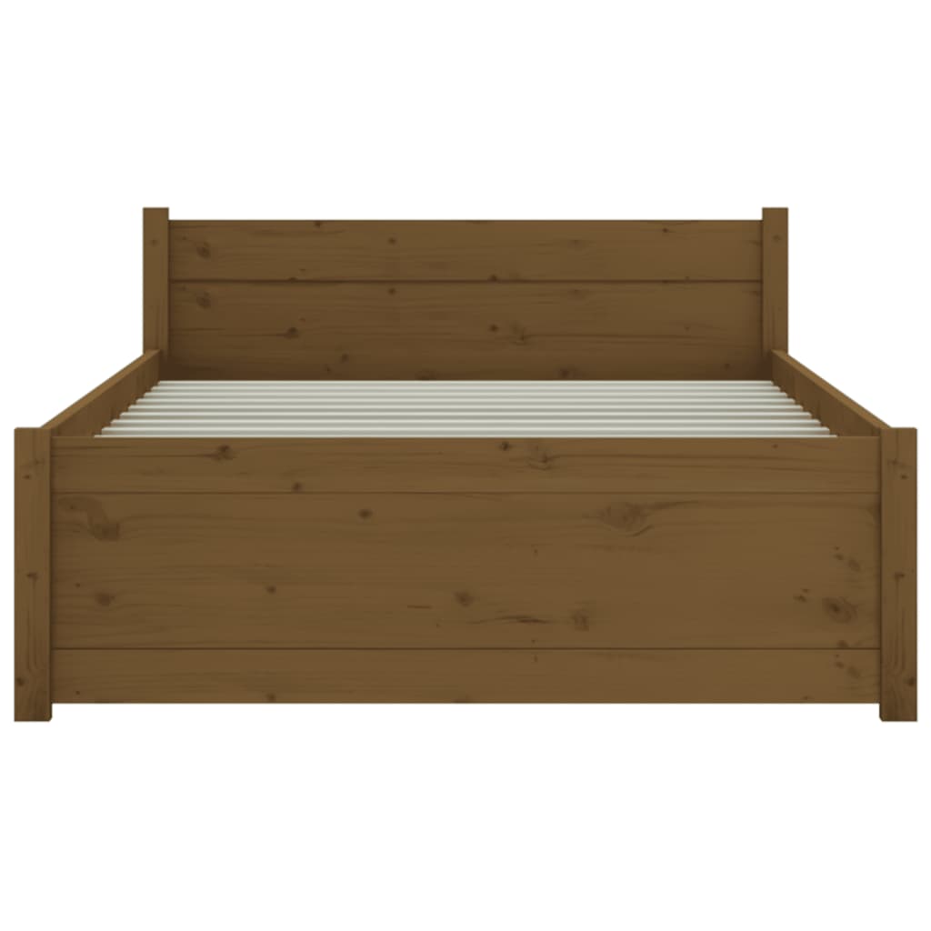 Solid wood bed without mattress honey brown 75x190 cm