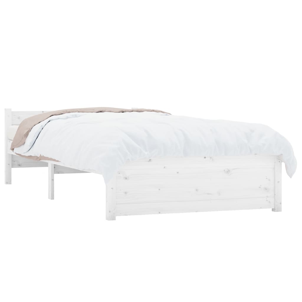 Solid Wood Bed White 90x190 cm