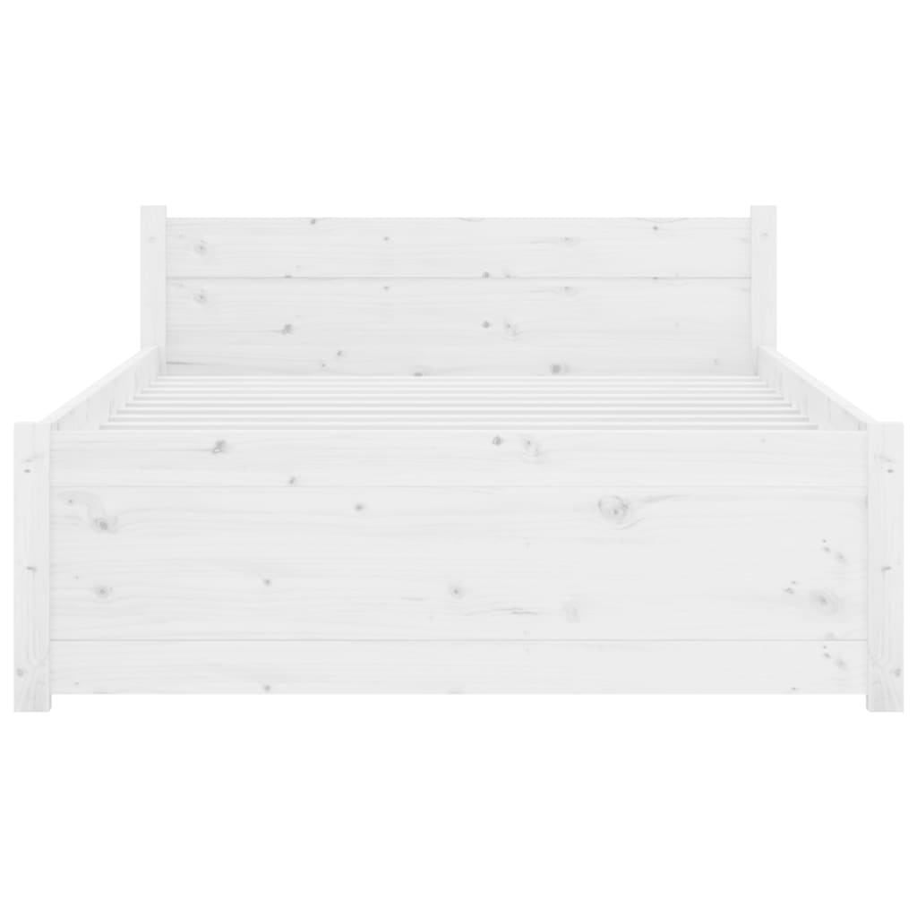 Solid Wood Bed White 90x190 cm